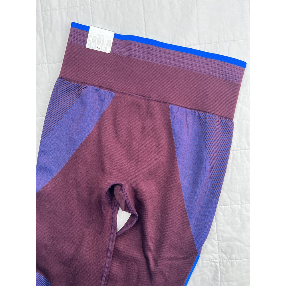 Victoria's Secret PINK Cool & Comfy Seamless Leggings M Burgundy Purple Blue NWT
